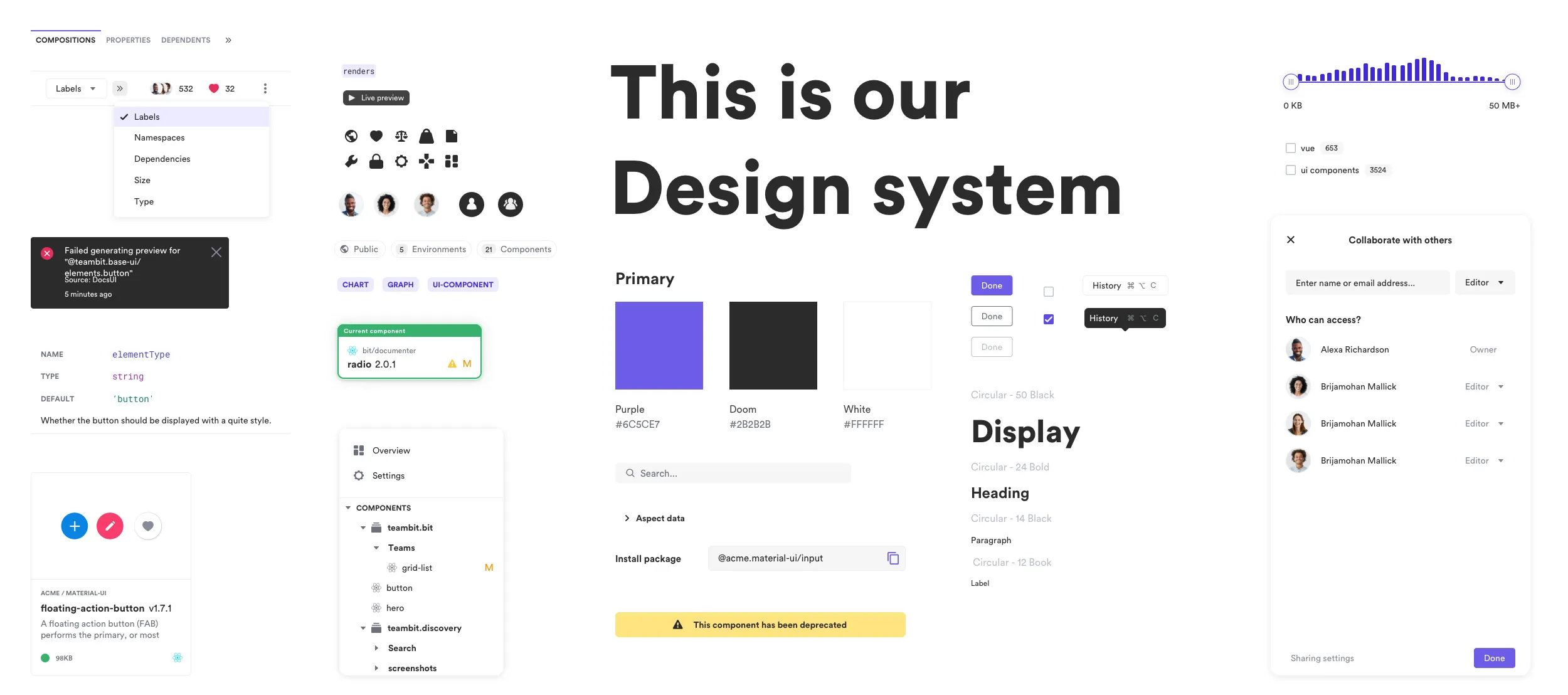 Exemple d'un design system